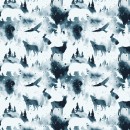 Printed Wincy Col. 115 Wildlife Blue (Min: 10mtrs)